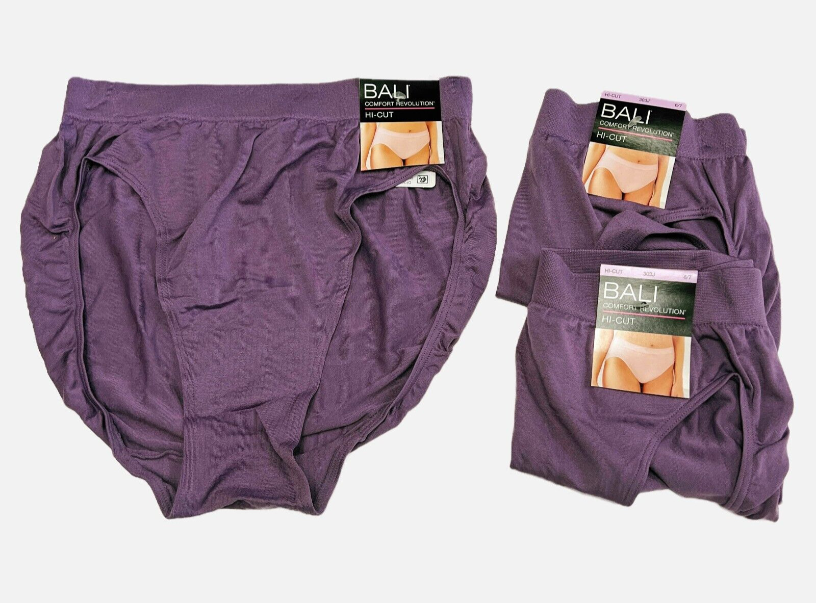 Bali Comfort Revolution Hi-Cut Panty 6/7 NWT M/L 303J 3 PACK