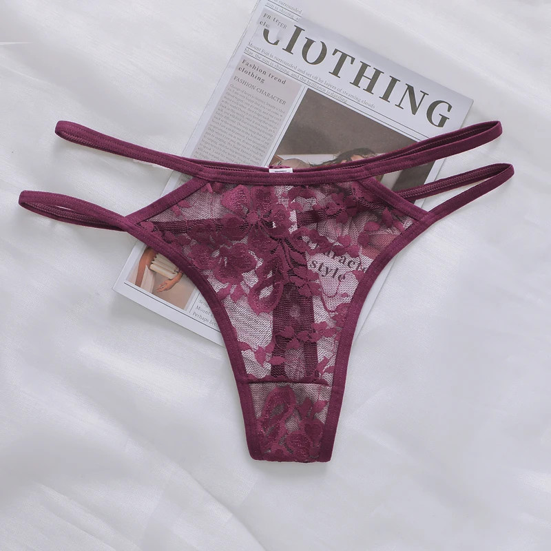 1pc Women Lace Underwear Traceless Breathable Antibacterial Hollow Lingerie