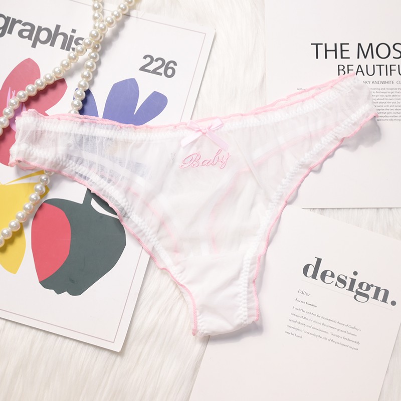 4 Pack Lot Sexy Womens See Through Sheer Panties Thongs Underwear Sissy Lingerie