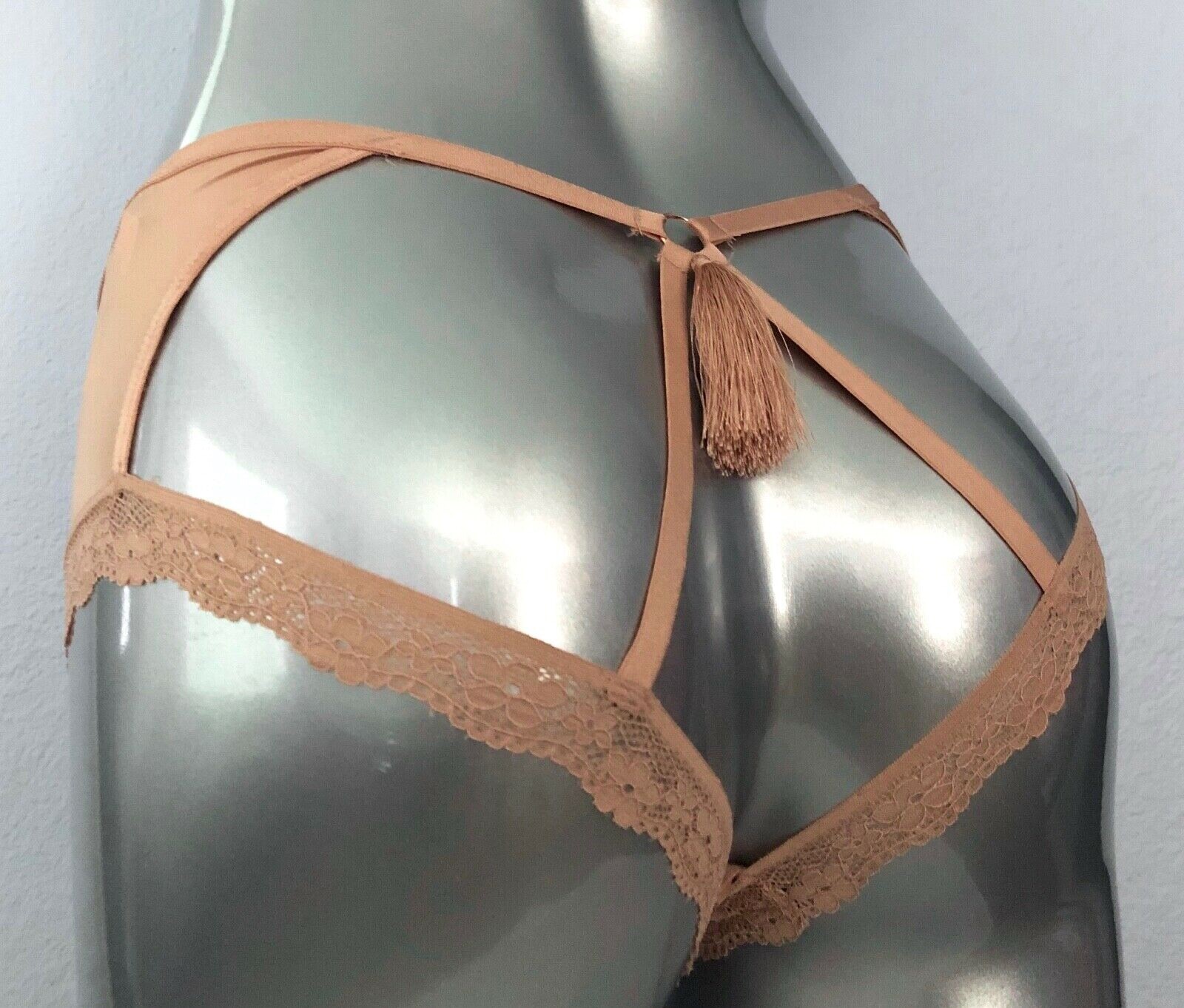 Victoria’s Secret Cheeky Panty Very Sexy Copper Blush Caged Tassel Large L
