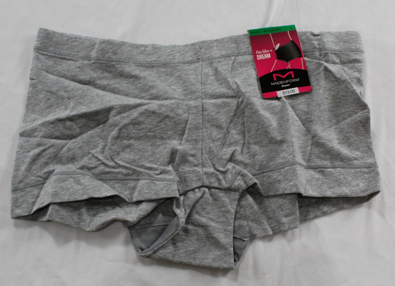 Maidenform Women’s Mid-Rise Cotton Boyshort Underwear DH3 Grey Large NWT