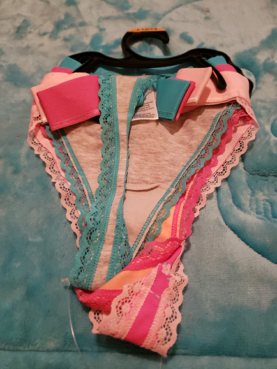 1 CELEBRATE! SUMMER 3-PACKS STRING THONG PANTIES SIZE L (12-14)
