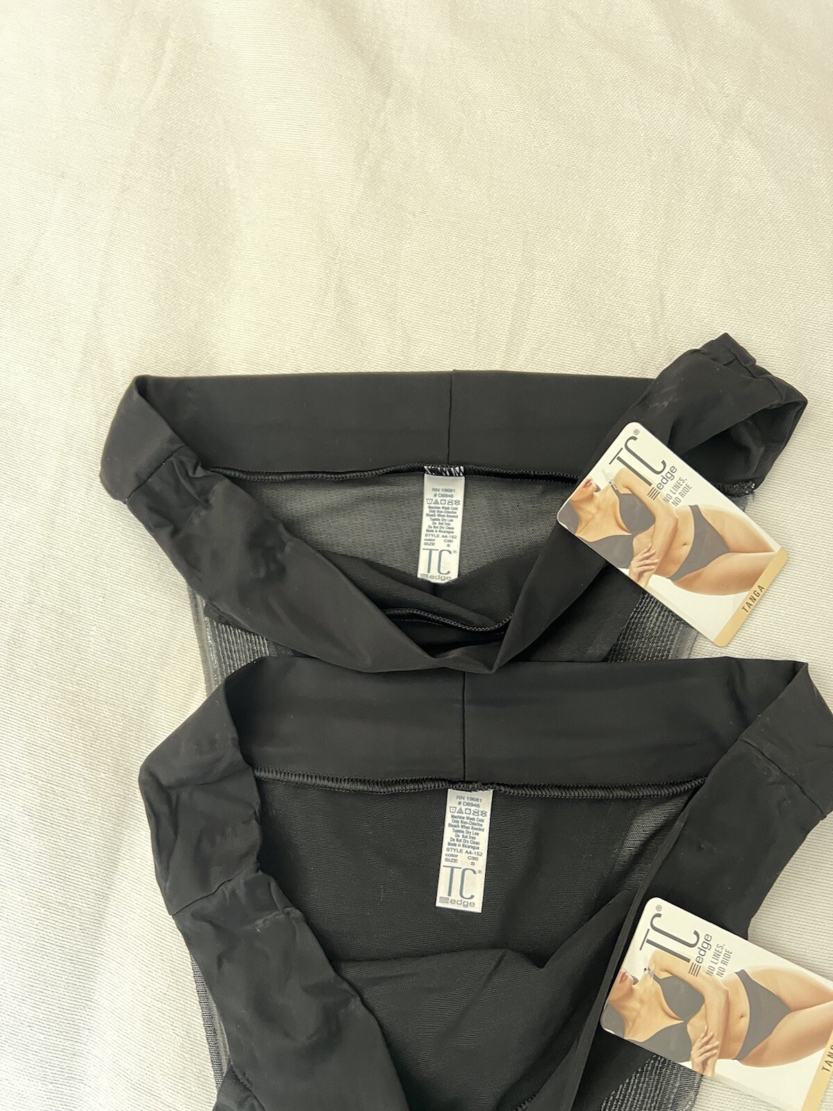 NEW TC FINE TC EDGE Panty A4-152 J Tanga Style Black Women’s Small Panty 2 Pair