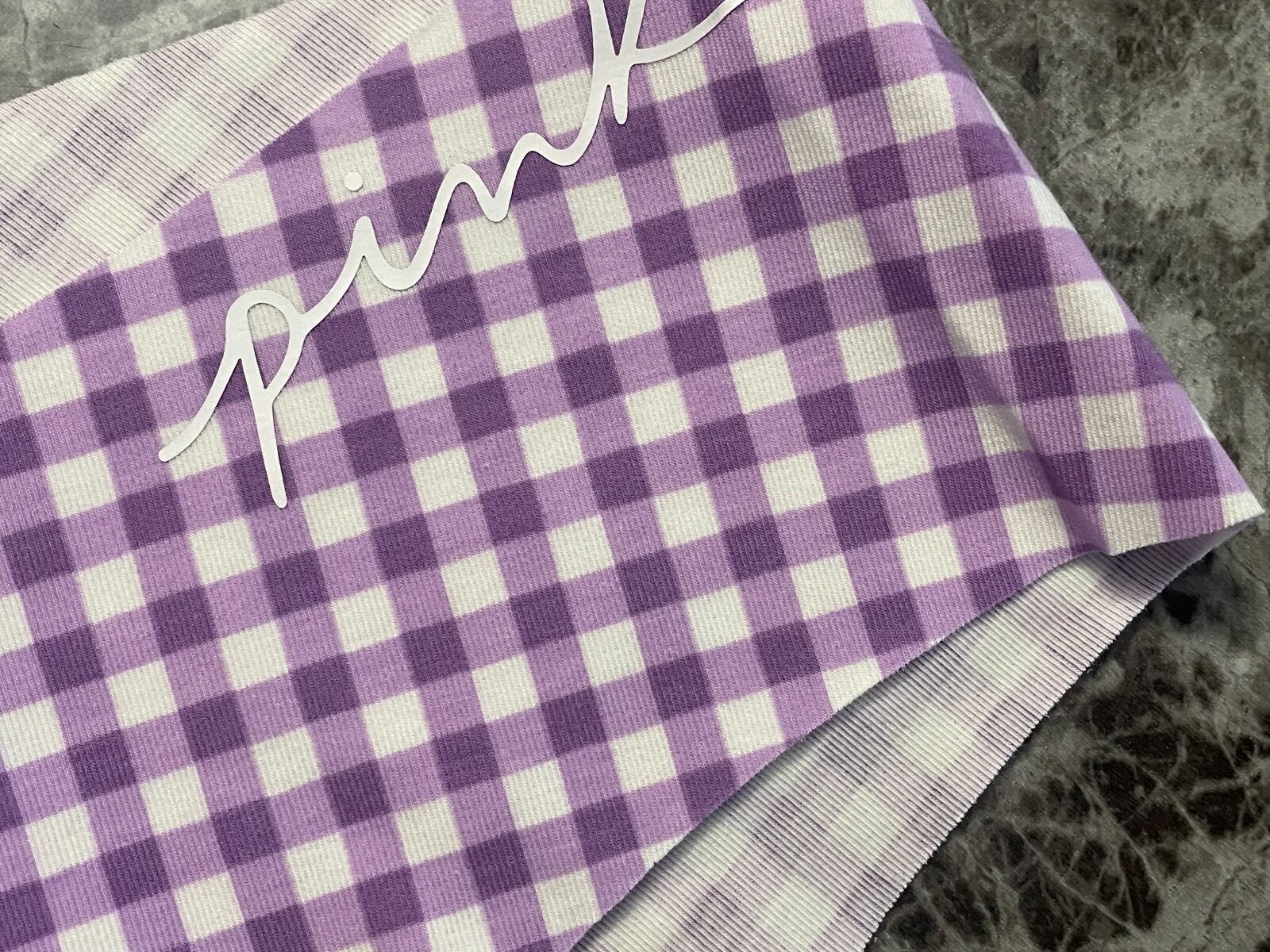 NWT VICTORIA’S SECRET PURPLE GINGHAM PLAID COTTON ELASTANE BLEND CHEEKY PANTIES