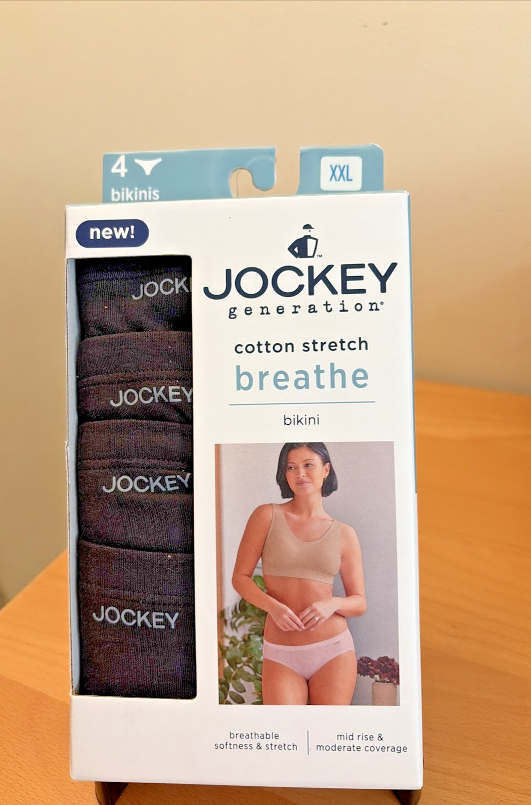 Jockey Generation Women’s 4pk Bikini Underwear – Black XXL