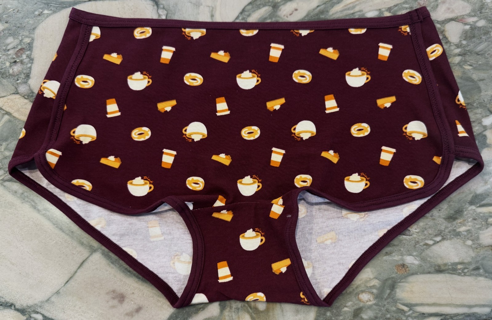 NEW Victoria Secret PINK Cotton Trim Boyshort – Rich Maroon Cozy Fall – XXL