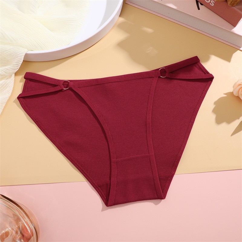 3 Pack Ribbed Cotton Low Rise Bikini Panties – Solid Ring Detail Comfort S-XL