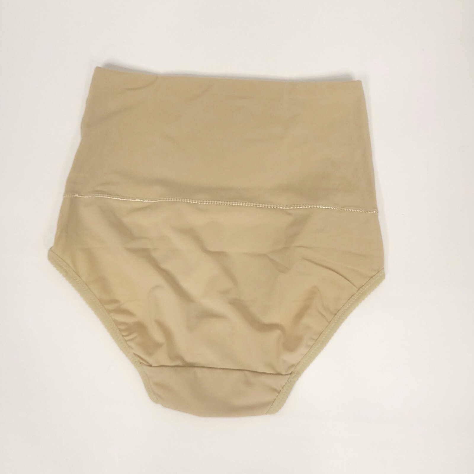 Carol Nior High Waist Body Shaper Panties Underwear Lace Trim Beige Small