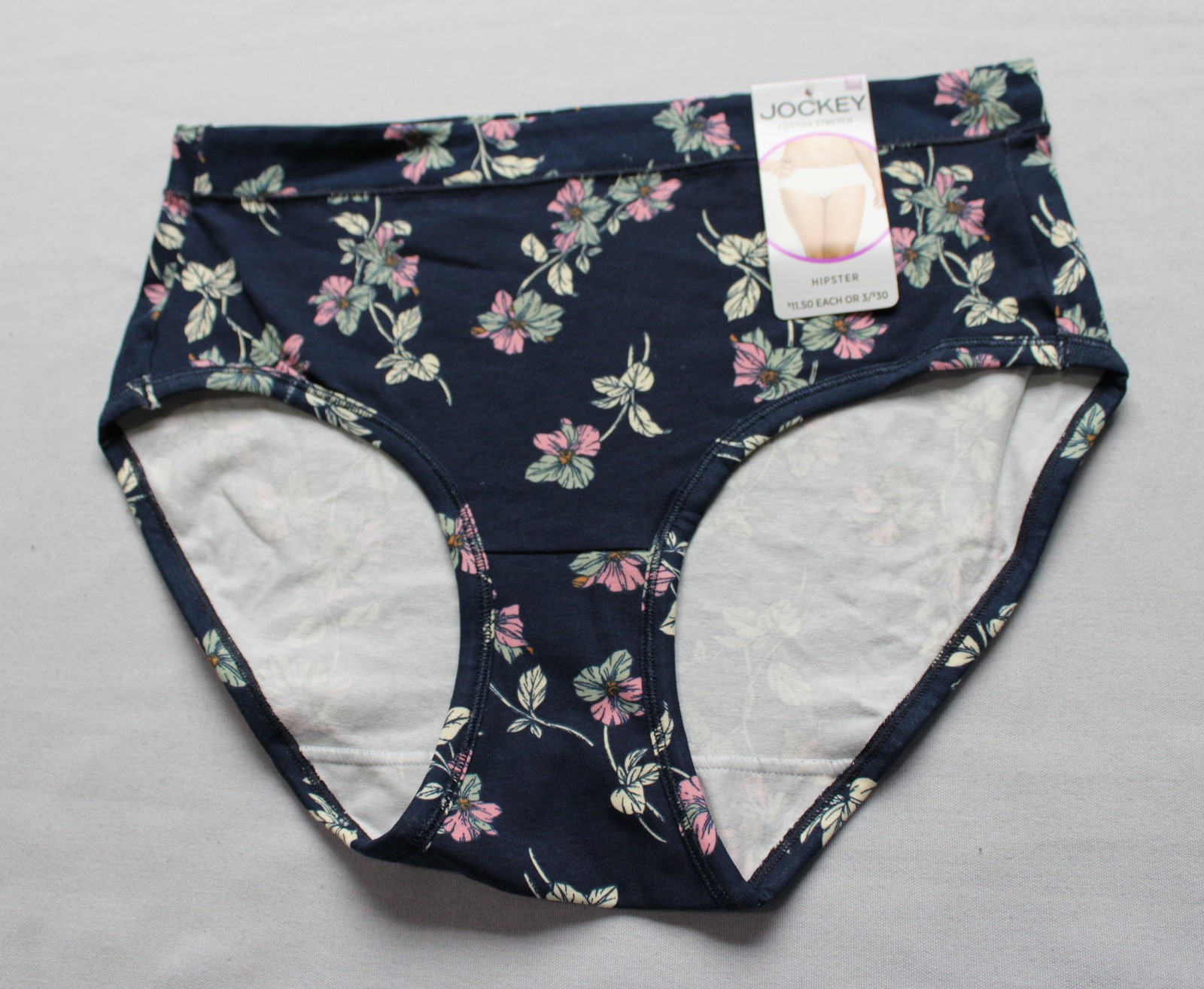 Jockey Women’s Cotton Stretch Hipster Panty AR8 Blue Floral Medium
