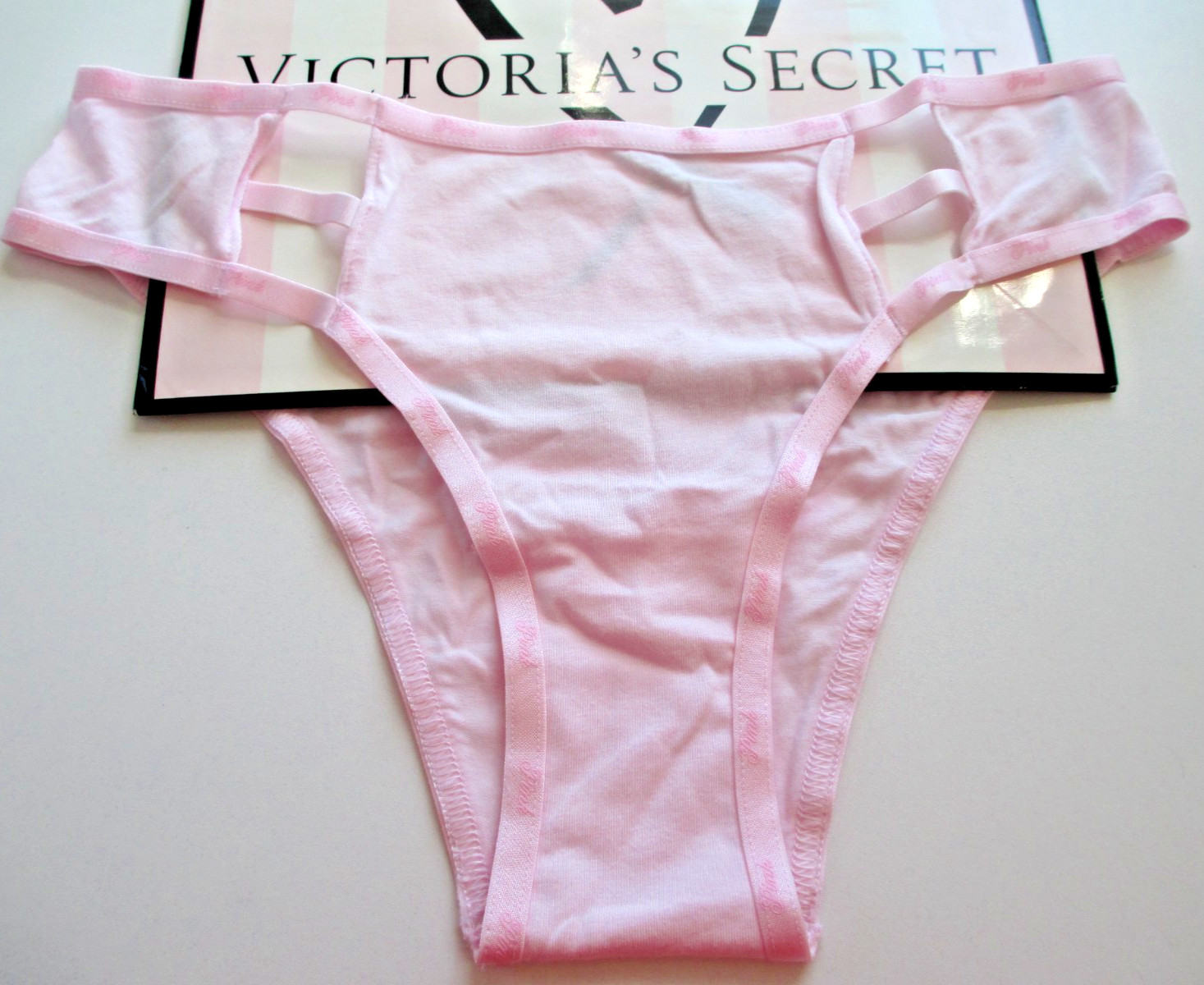 VICTORIA’S SECRET PINK Cotton High Leg Cheeky Panty S M L XL Pink NWT Strappy VS