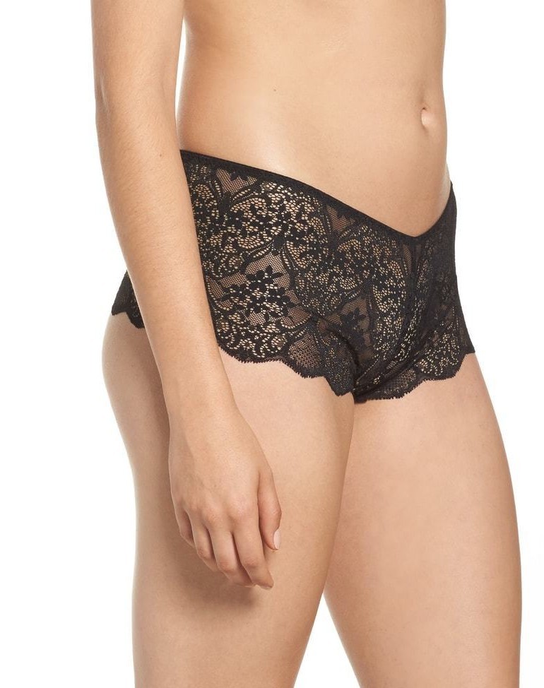 Wacoal Women’s Lace Impression Boyshorts 845257 Black Size L