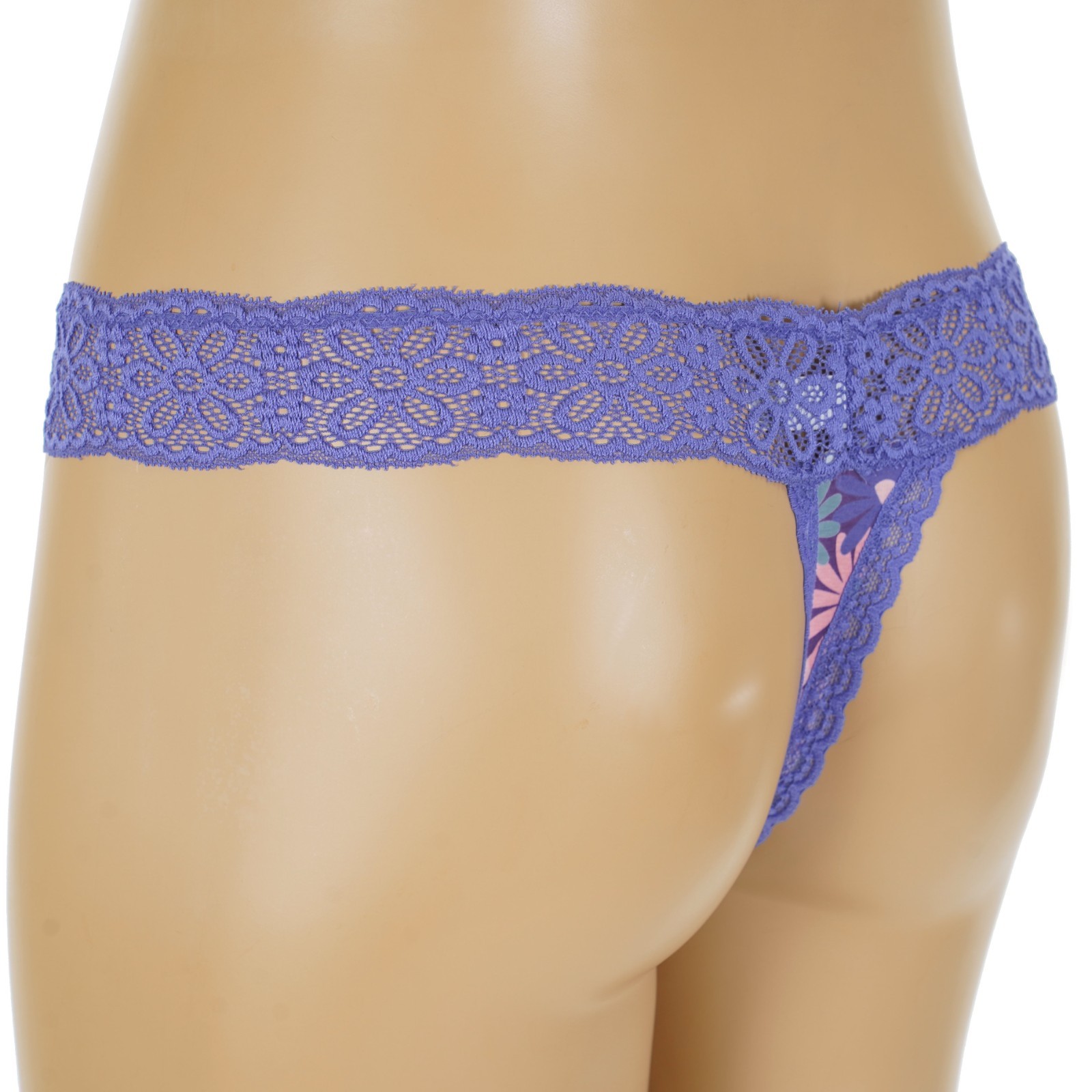 SO Junior’s Size 11-13 LARGE Purple LACE Daisy Flowers THONG PANTY #SO83-010