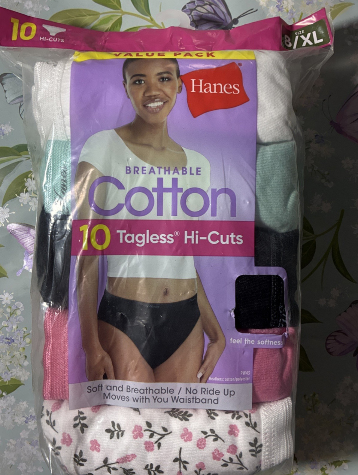 Hanes Women’s Cotton Hi-Cut Briefs (Pack of 10) Size 8 XL