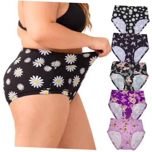 Womens Underwear Plus Size XL-5XL Ladies Panties 5X-Large 5 Multi-color Pack