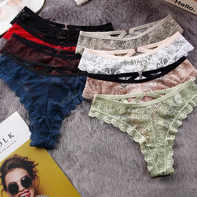 4 Pack Lot Sexy Womens Lace Panties Thongs G string Underwear Lingeries Briefs