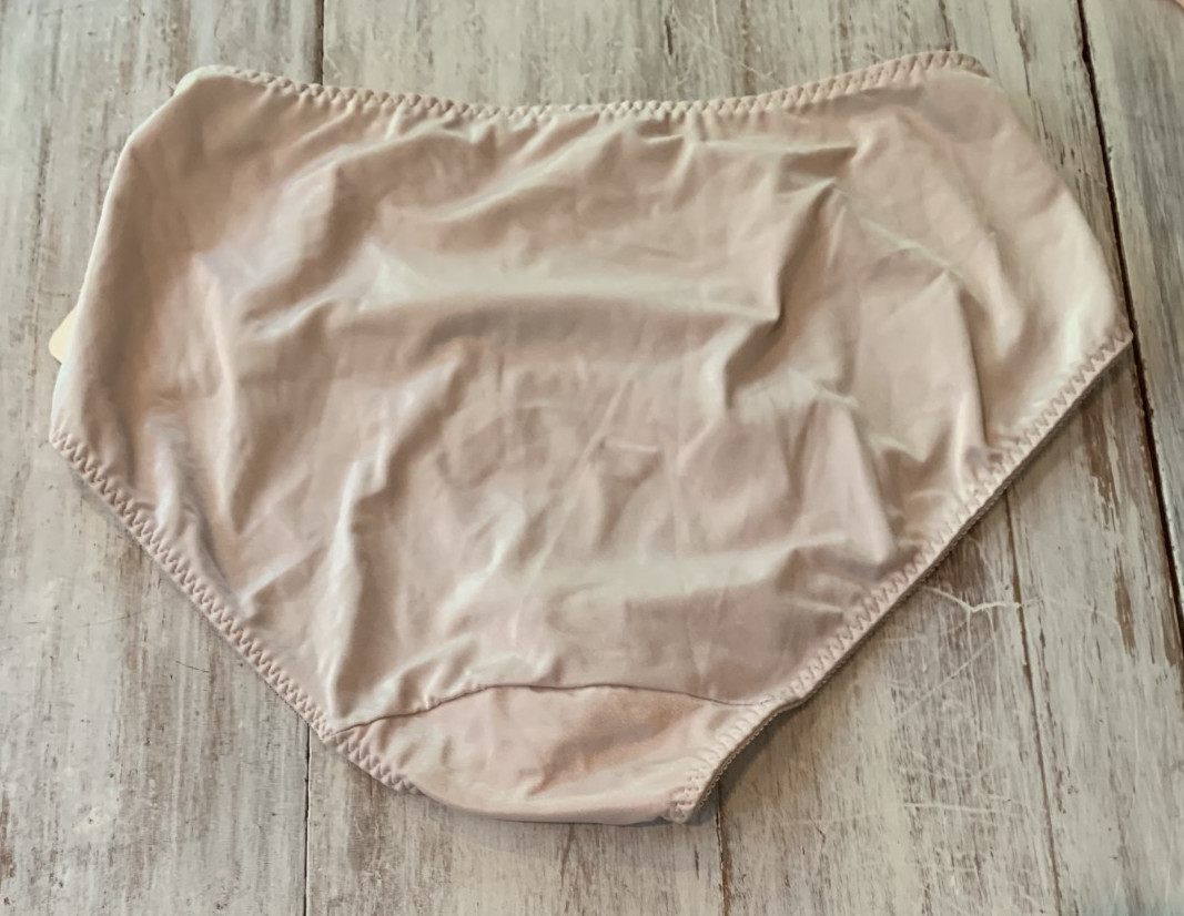 Vtg BALI Intimates Nylon Lace Panel Panty Brief Underwear Dusty Rose Sz XL