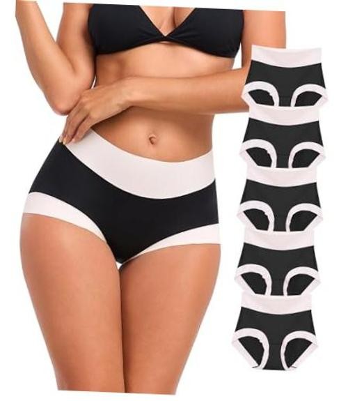 Modal Underwear Women No Show Hipster Panties for 3X-Large 5b-black*5 5 Packs
