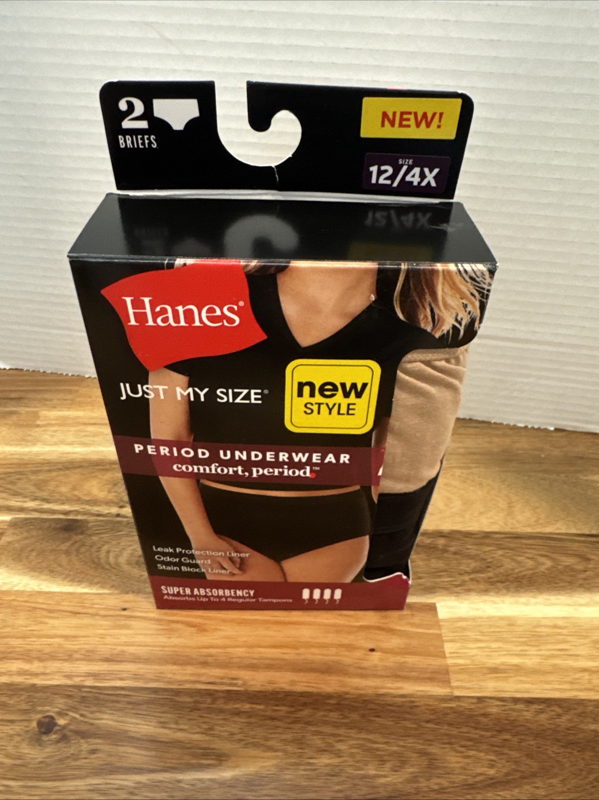 Hanes Period Protection Underwear Women’s Brief Size 12 4XL 2 Pack Super Absorb