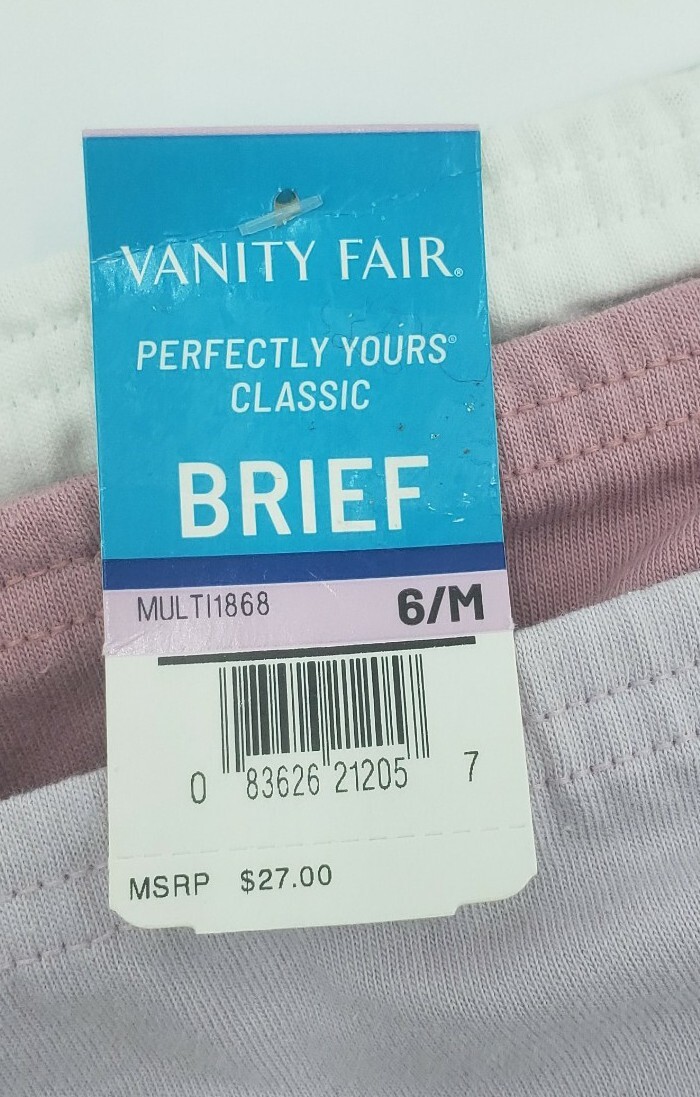 Vanity Fair Brief 3-Pair #15320 Perfectly Yours Tailored Panty Size 6/M New