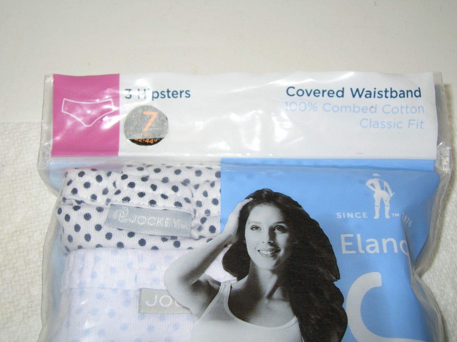 3 Pair Womens JOCKEY Elance Hipster PANTIES Size 7/L 100% Cotton Comfort #1488 A