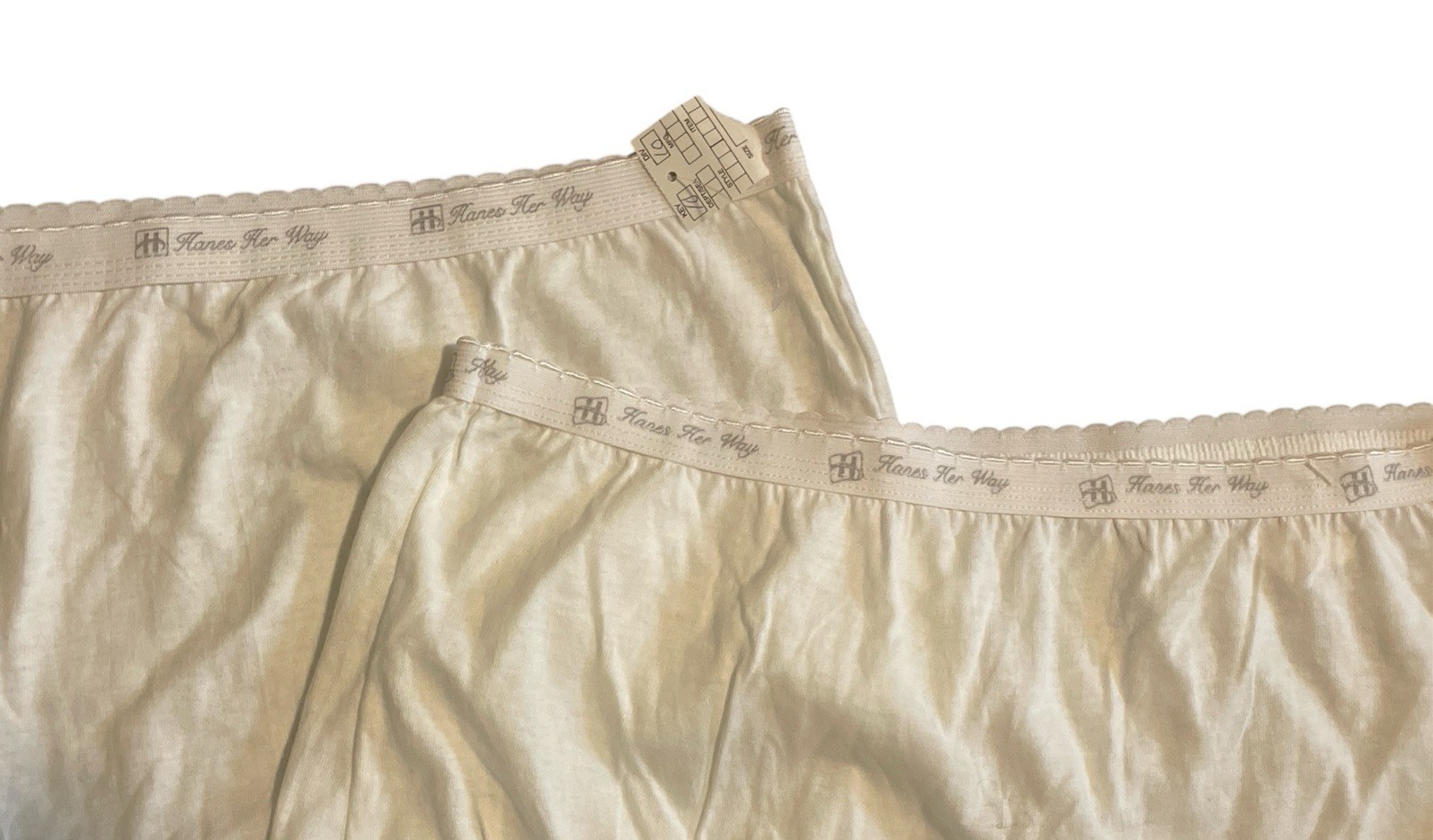 NOS 90s Circa 1999 2 Single Cotton Briefs Size 8 White