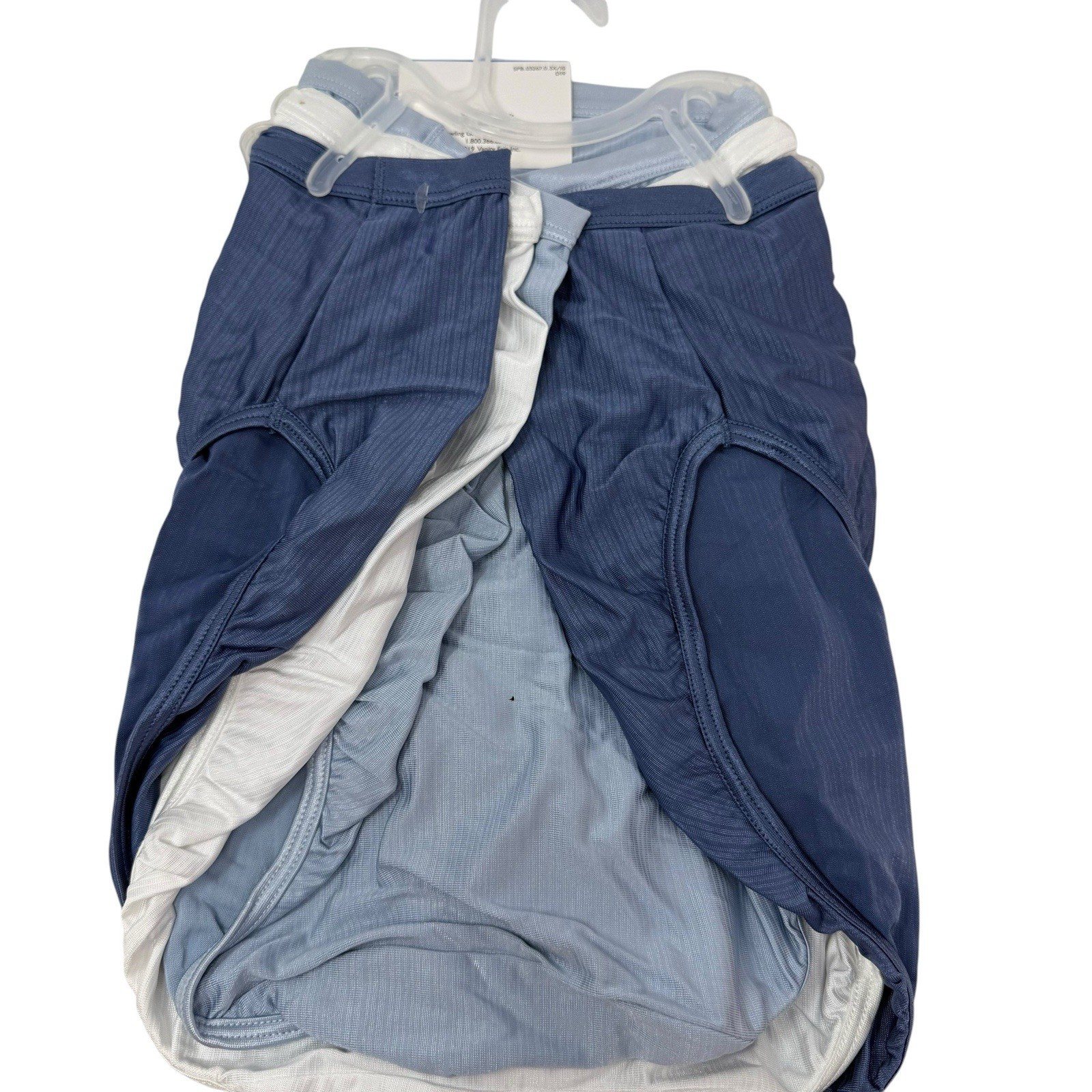 VANITY FAIR Radiant 3-Pair Hi-Cut Brief Underwear Panties Blues Size XL (8)