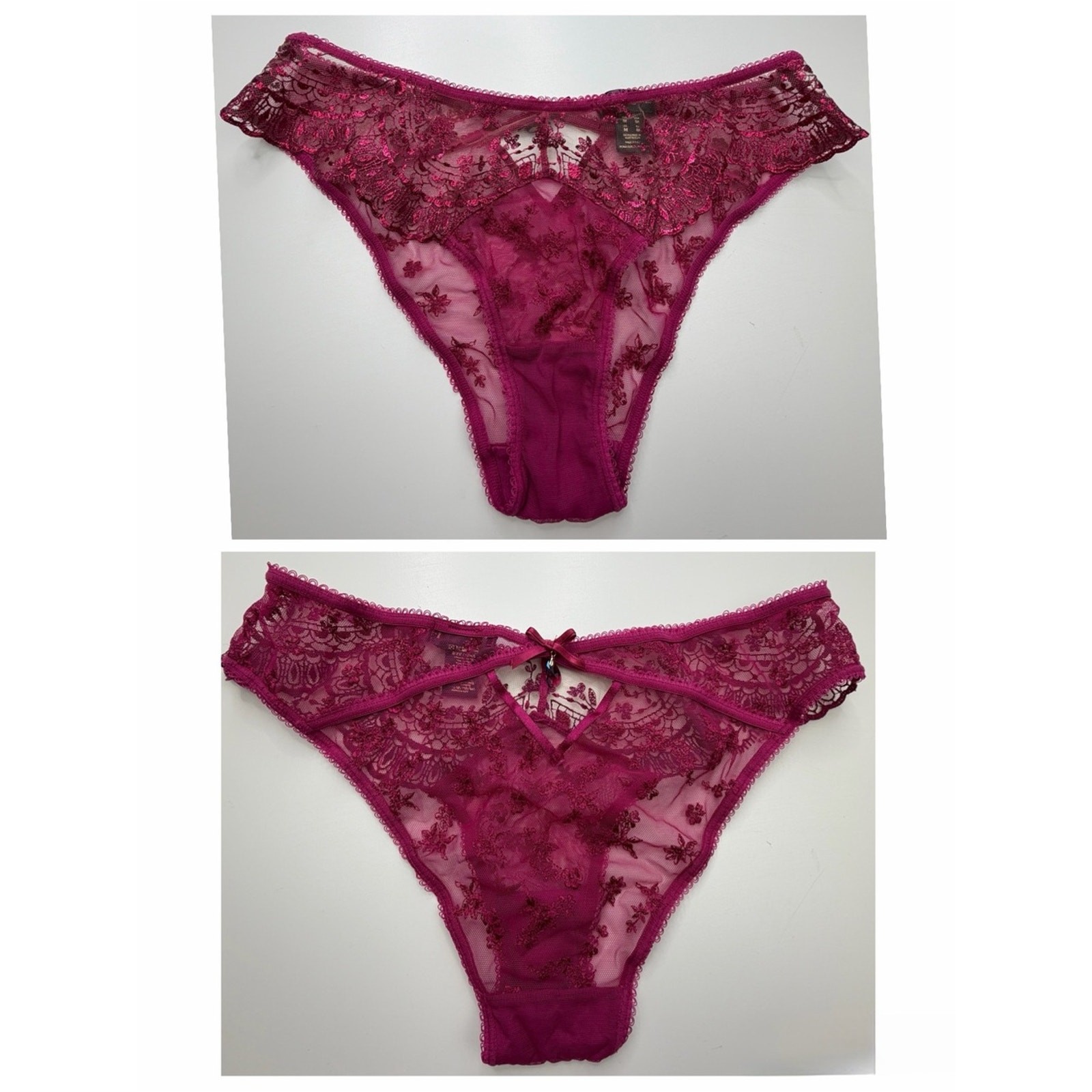NWOT Honey Birdette Lot of 4 Briefs Sz Medium M Black White Burgundy Purple