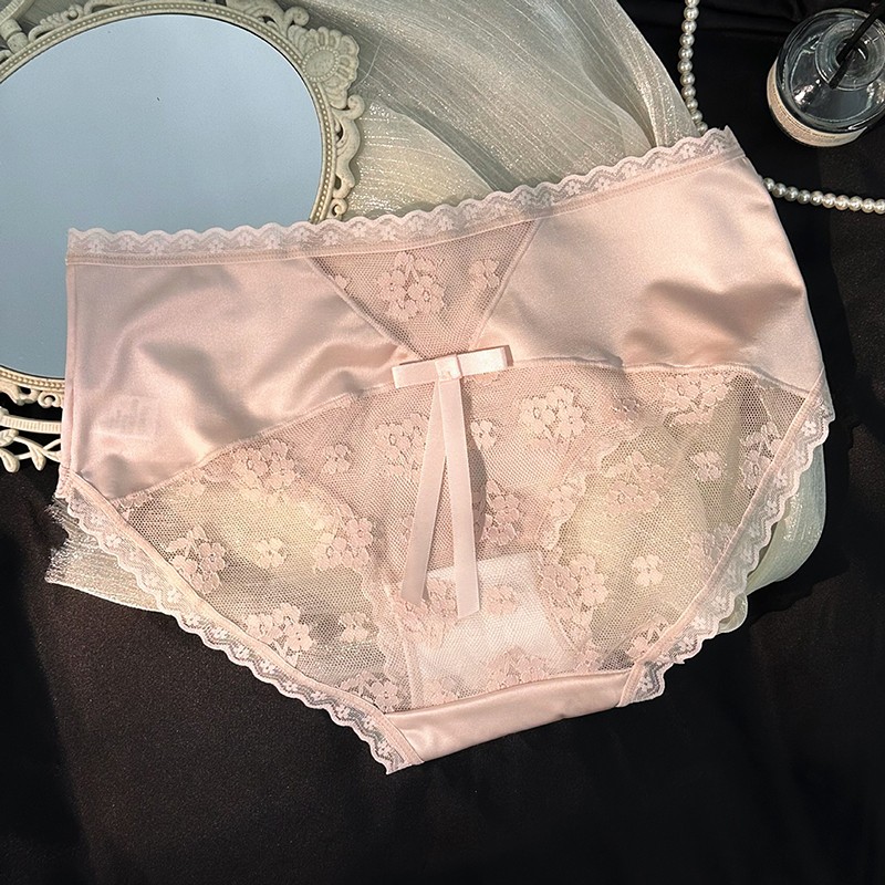 5 Pack Lot Sexy Womens Lace Satin Panties Underwear Sheer French Brief Lingeries