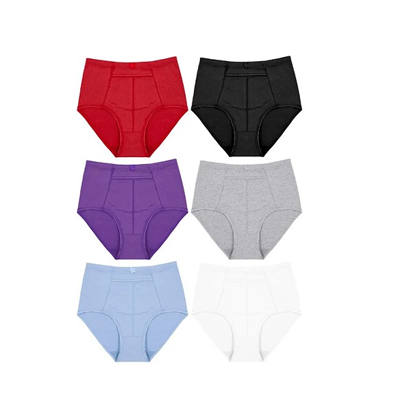 Women’s Cotton Blend Panties High Waist Briefs With Pocket Assorted 12 Pack