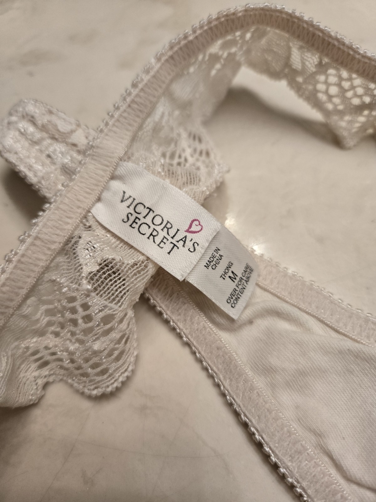 Vintage Victoria’s Secret White Lace Thong 1997 Size Medium