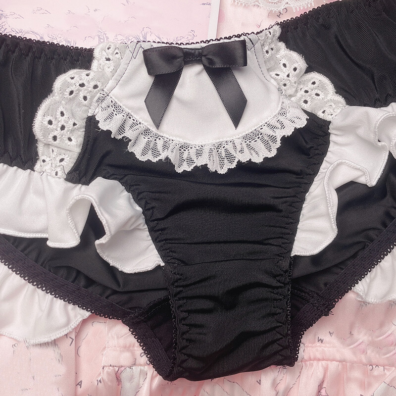 New Japanese Cute Girls Ruffles Bow Panties Briefs Maid Princess JK Underpants
