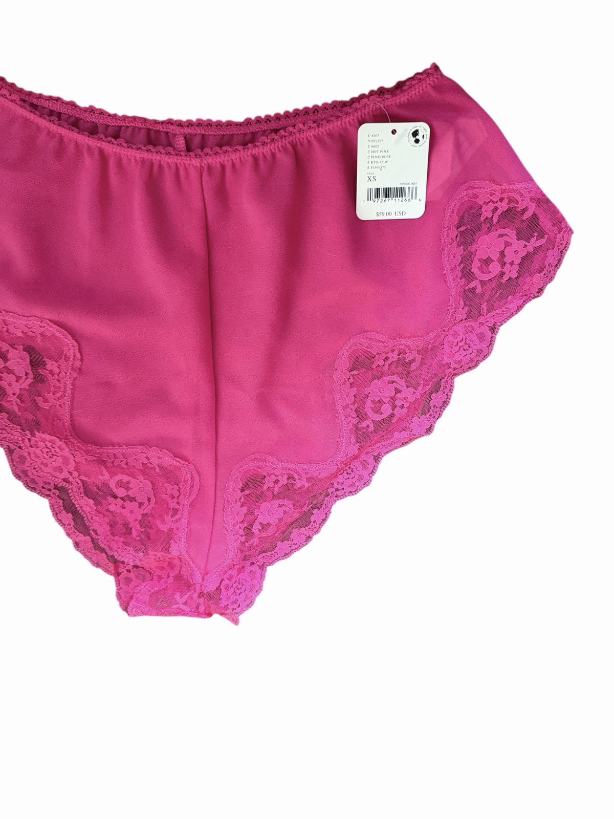 Free People Pink Knicker Underwear Pants Hot Pink RRP $59 Lace Trim Size XS 8 10