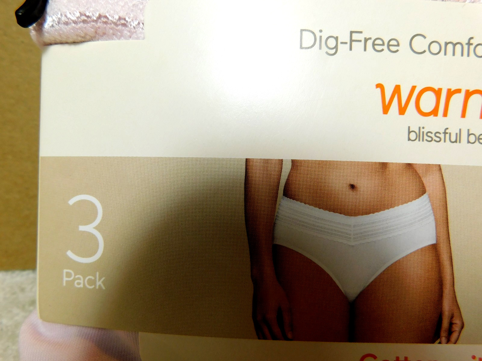 Warners~Blissful Benefits Cotton Hipster 3Pk Pink, Grey,& Black XXXL Panties(DG)