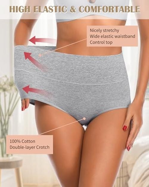 Tummy Control Underwear Womens High Waisted 3X-Large Multicoloured D – 5 Pack