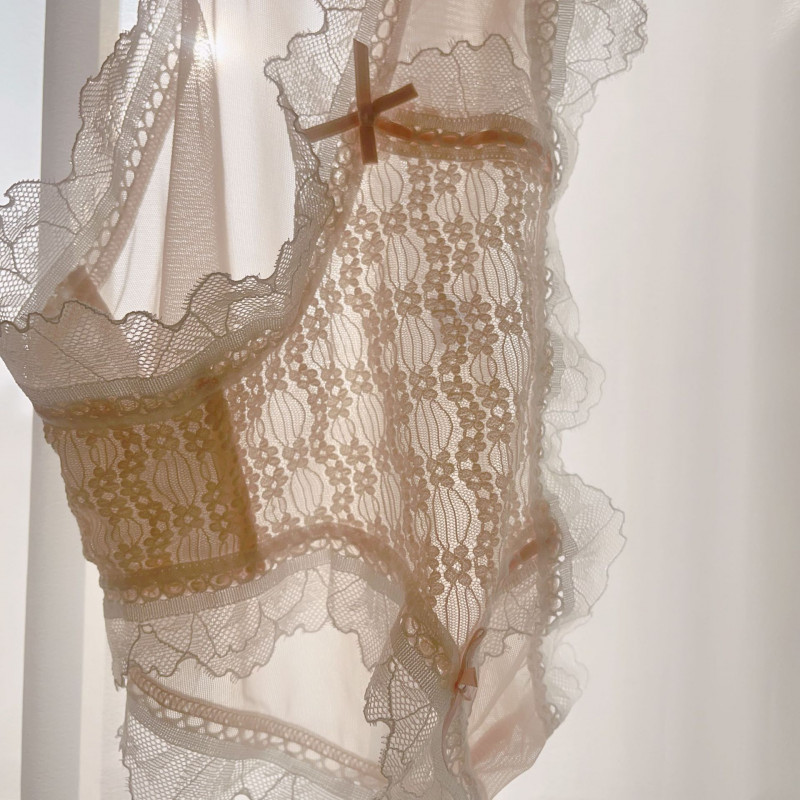 New Japanese Lady Underwear Breathable Brief Thin Lace Mesh Cute Sweet Panties
