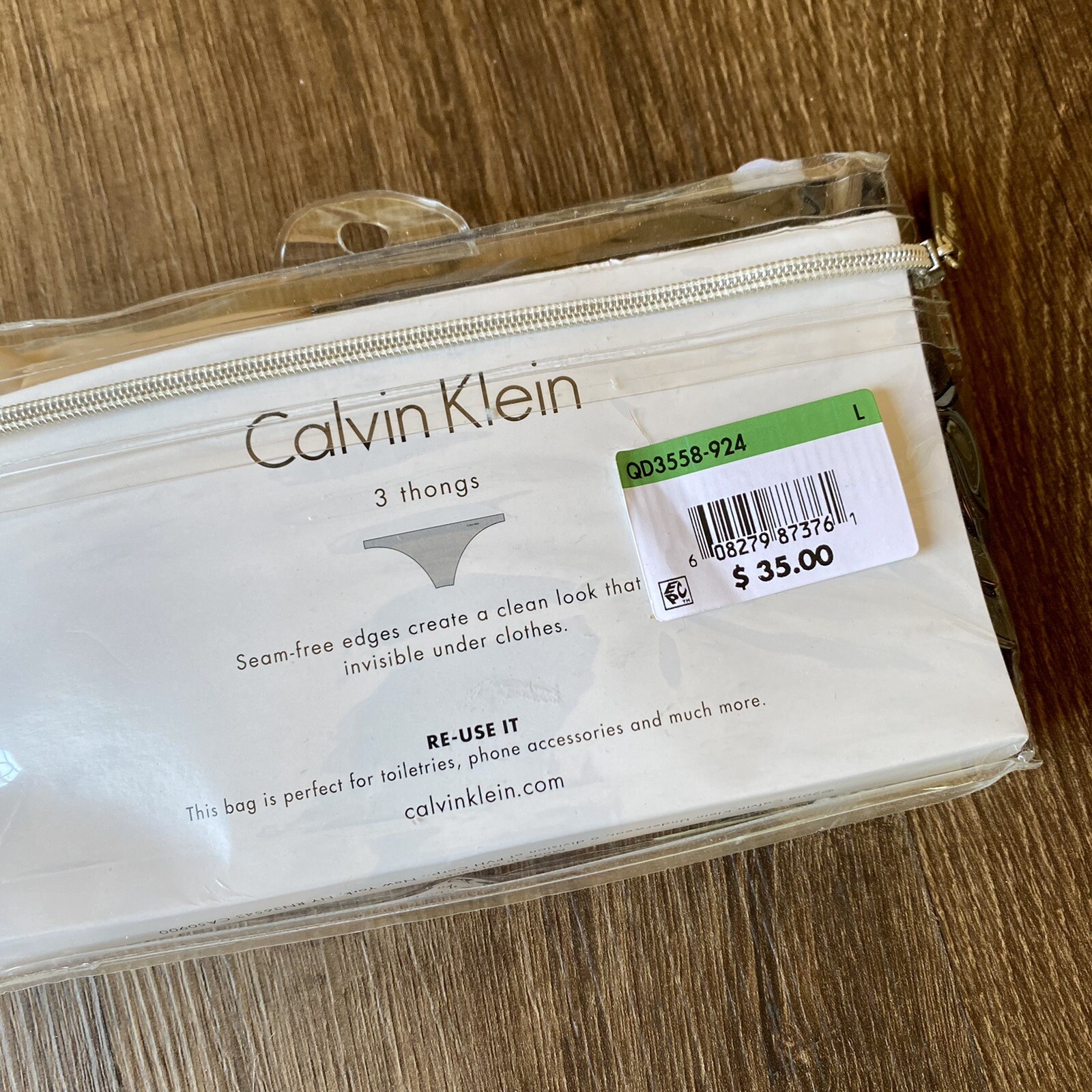 Calvin Klein Women’s Multi Invisibles 3 Thong Panty Underwear Size L Large