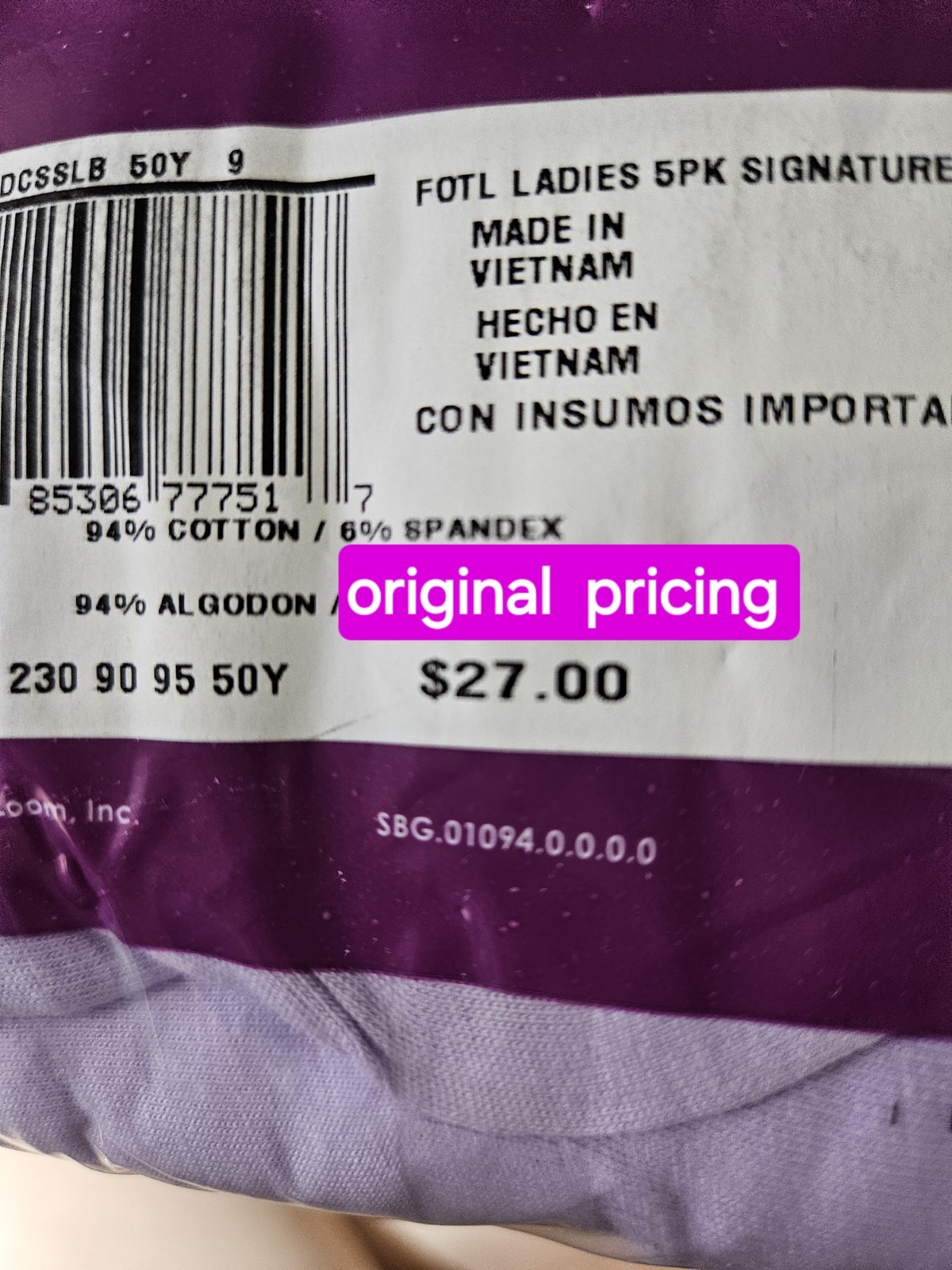SZ 9 Fruit of the Loom SIGNATURE HI-CUTS 94% Cot & 6% Span 6PK Peach Berry +Gift
