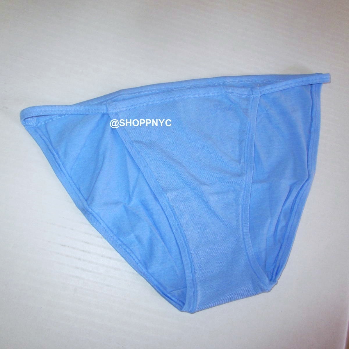 Victoria Secret PINK Cotton String Bikini Panty S M XL Seascape Blue Soft NWT
