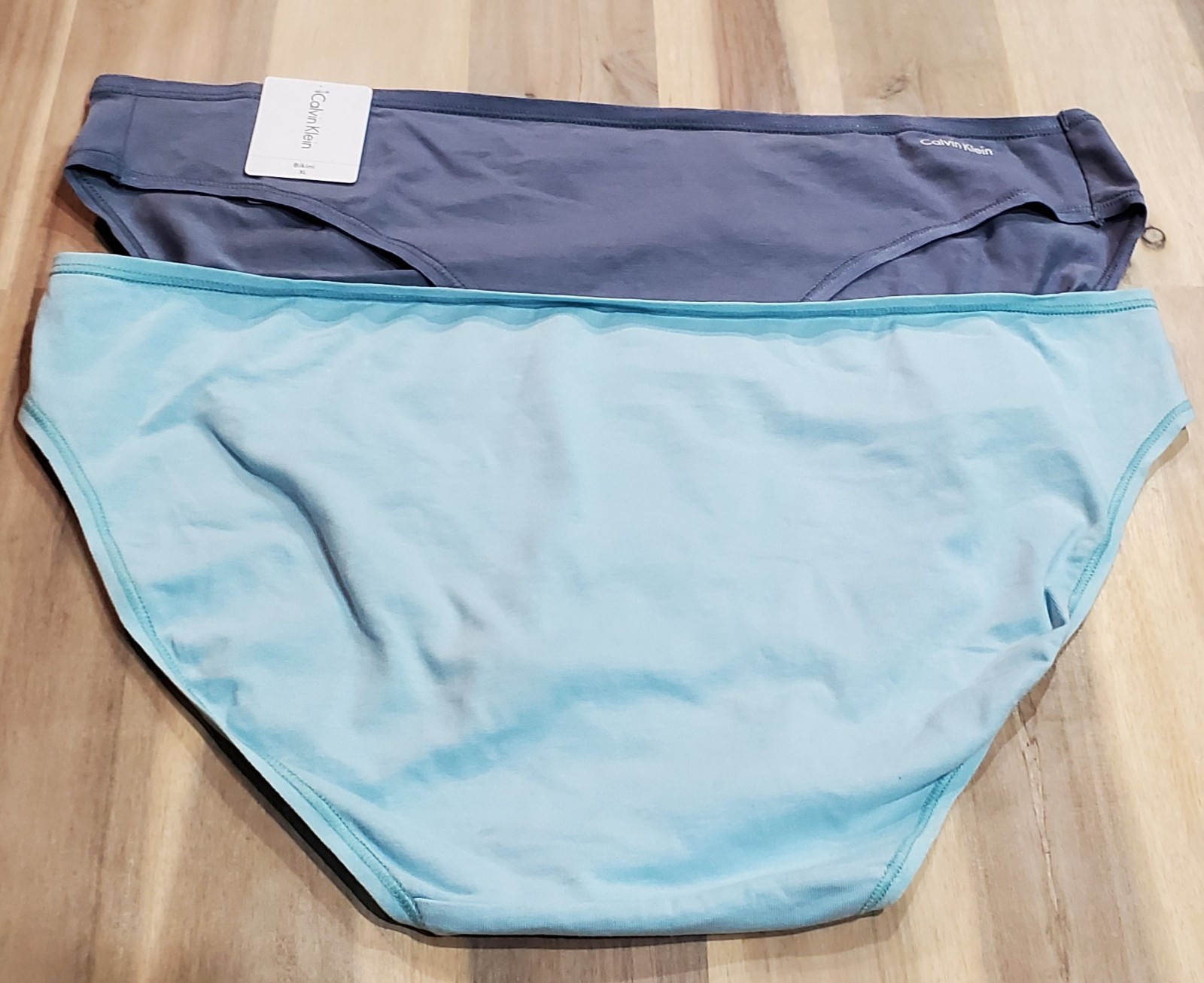 Calvin Klein Cotton Form Bikini Underwear Blues Size XLarge Lot of 2