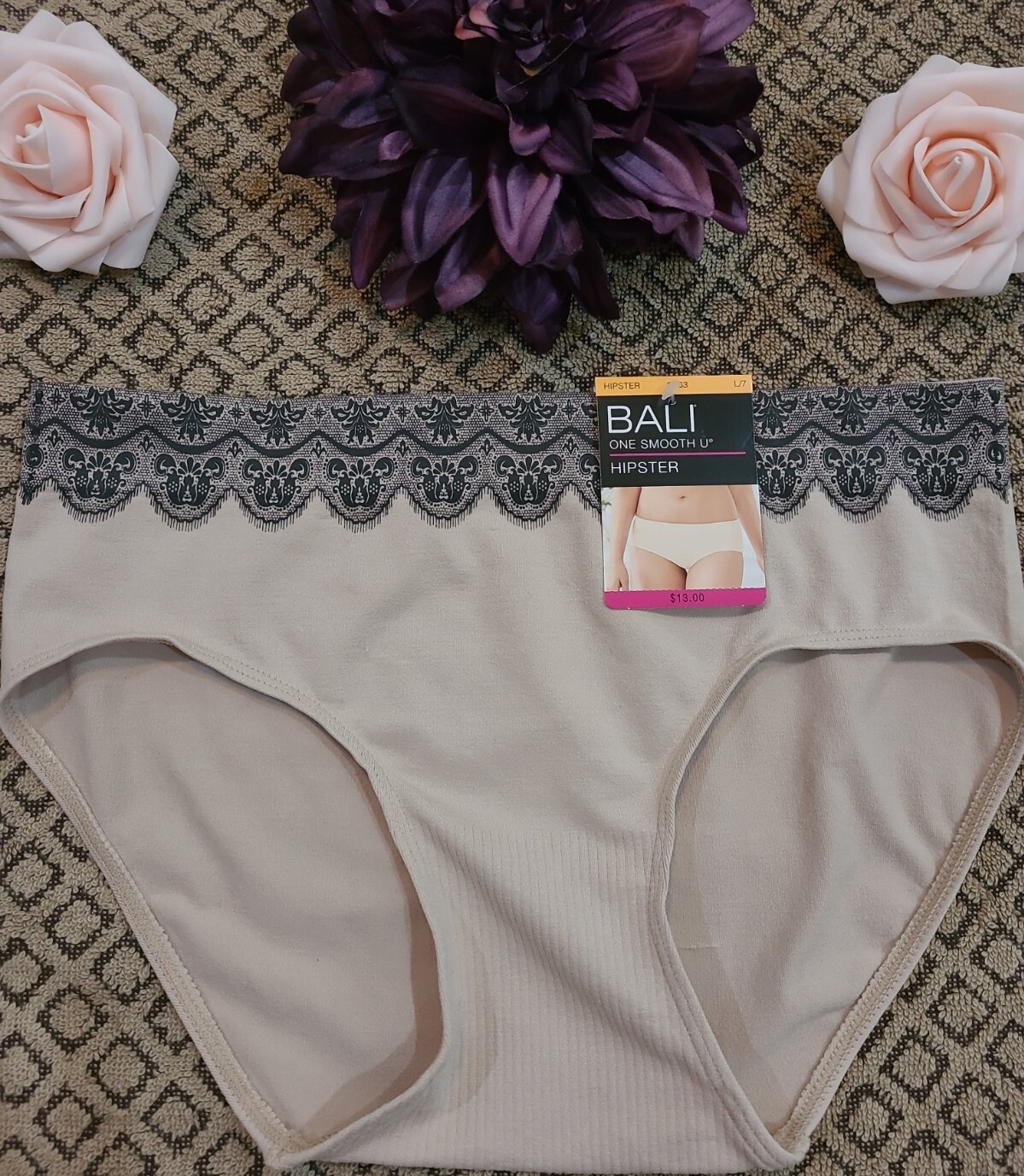 BALI INTIMATES ONE SMOOTH U SeXy All Around Hipster Panties 2H63 ~7/L ~NWT