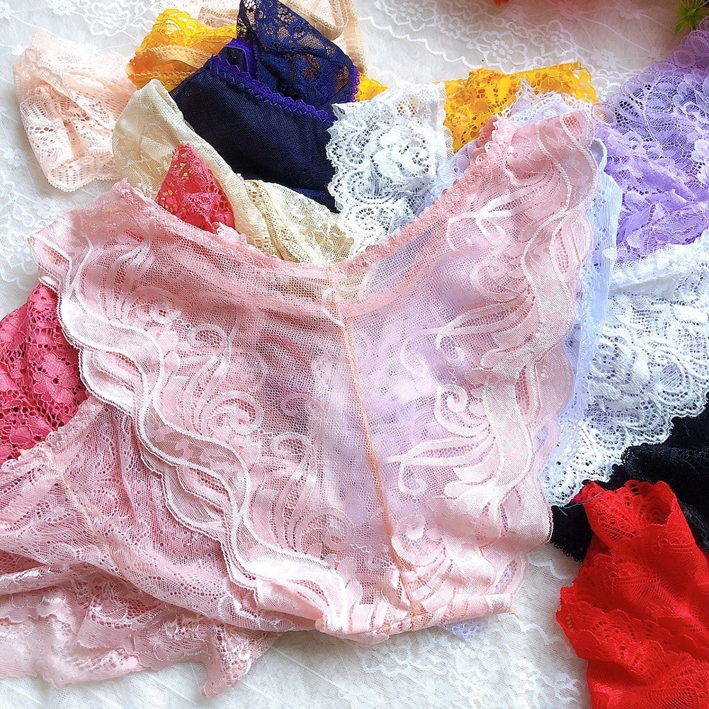 Breathable Thong Lace Underwear Sexy Style Solid Color Suitable For All Seasons