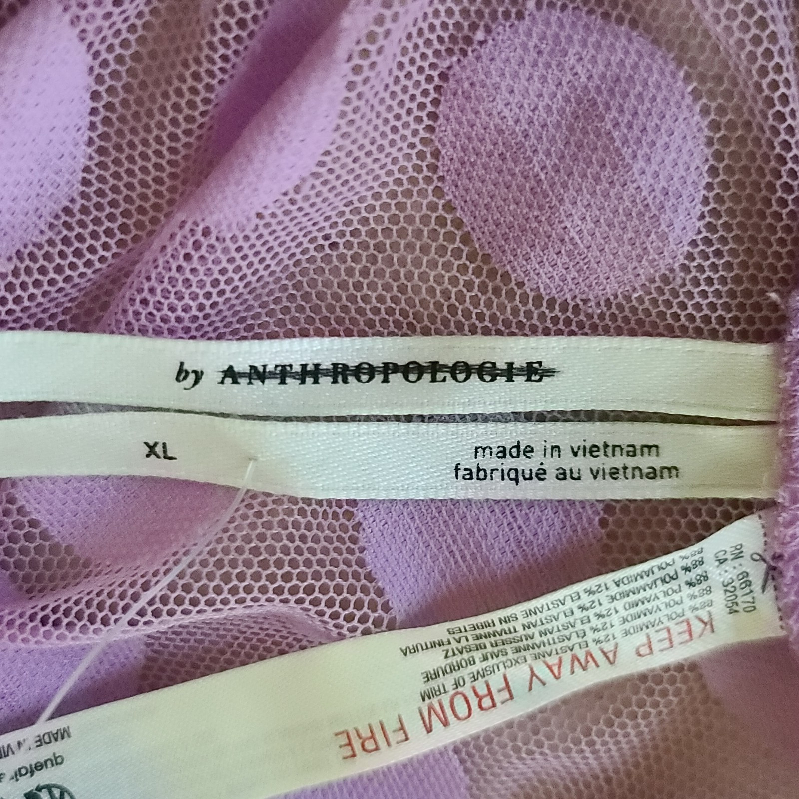 By Anthropologie Mesh Dot Flutter Panty Size XL Lilac Sexy Flirty Coquette NWOT