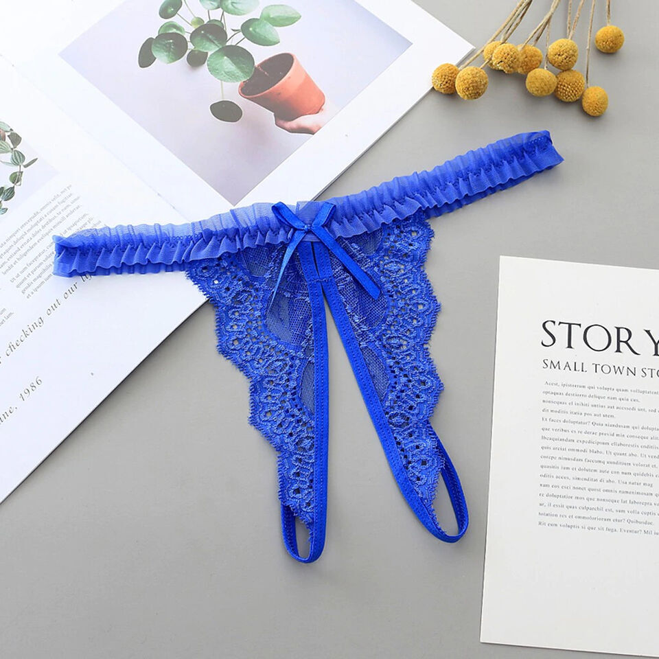 Sexy Women Lace Thong G-string Panties Lingerie Underwear Crotchles T-back Brief
