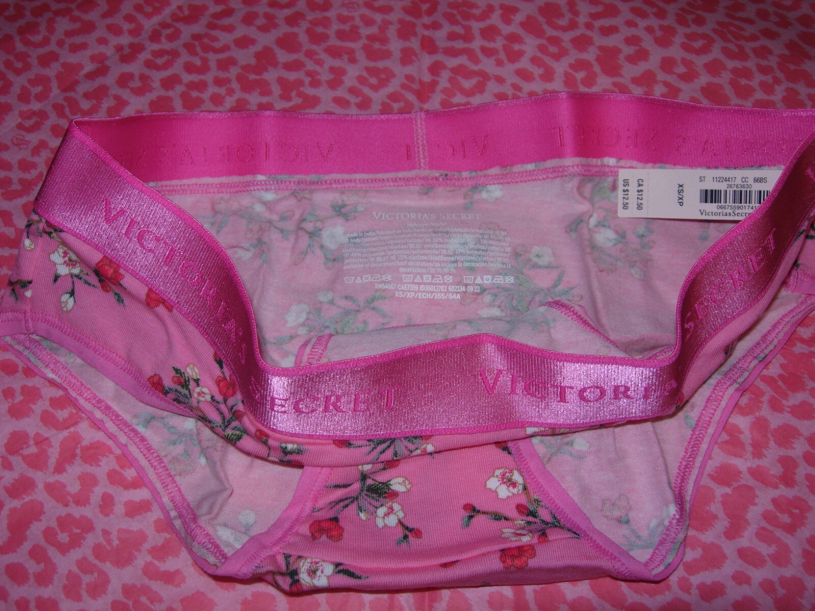 Victoria’s Secret Sexy Hiphugger Panties Smooth LOGO Hollywood Pink Blossoms NWT