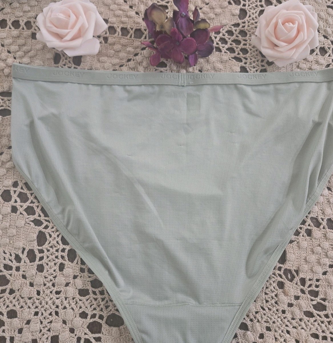 XL/8 JOCKEY LOGO TRAVEL QUICK DRY Packable Hi-Cut Hipster Panty NWOT