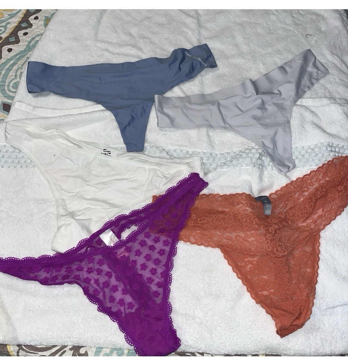 Lot Of 5 Designer Multi Style Thongs G Strings Lace Size XLarge See Tags