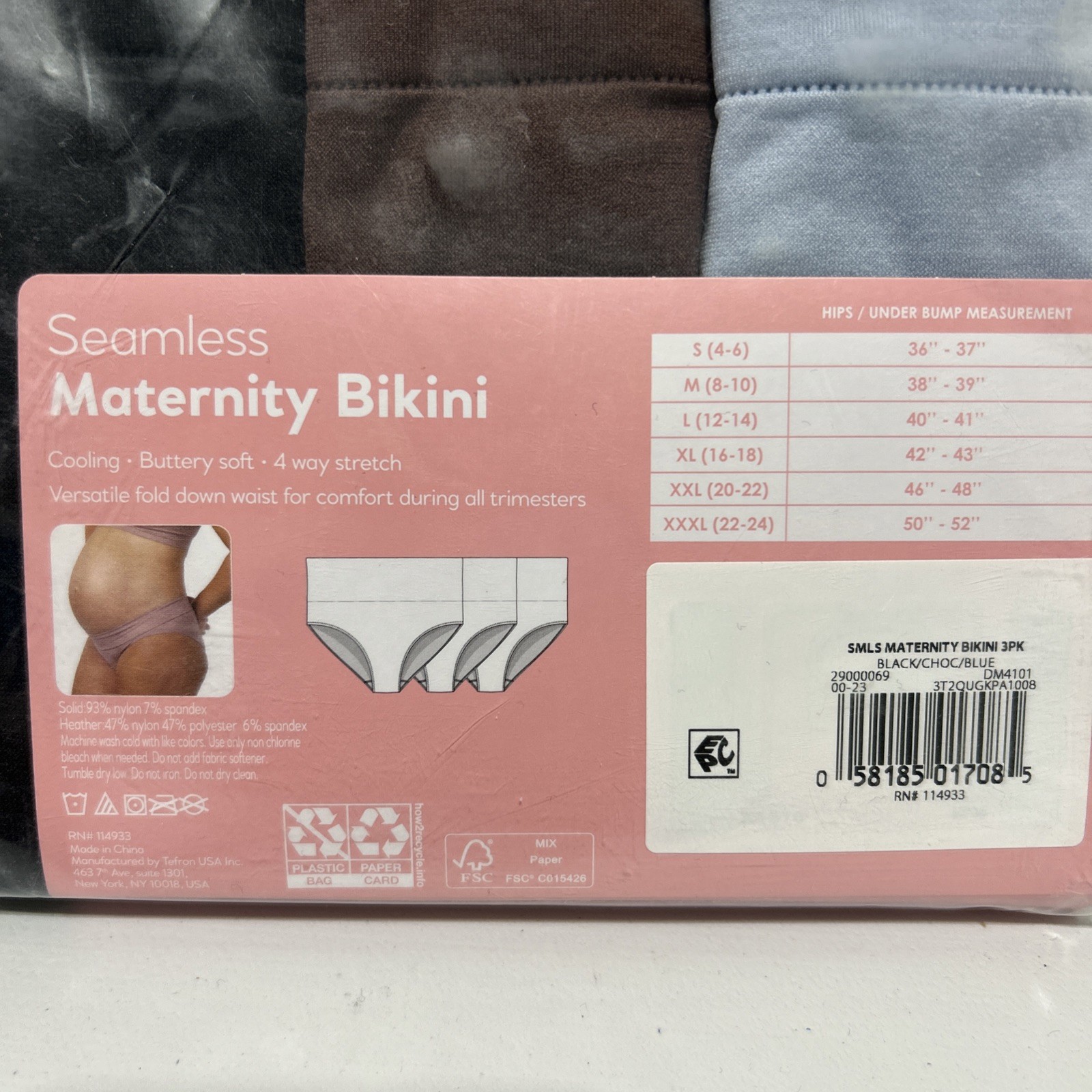 Destination Maternity Seamless Maternity Foldover Bikini Panty 3 Pack M 8-10 New