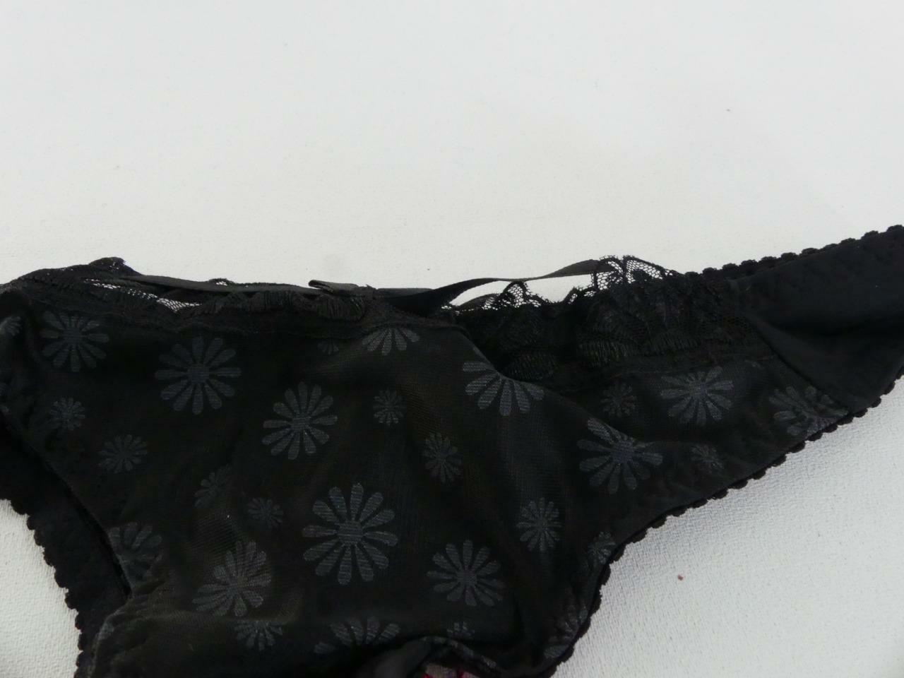(ref288E Rel1) Curvy Kate Daisie Thong Black Print Size 8