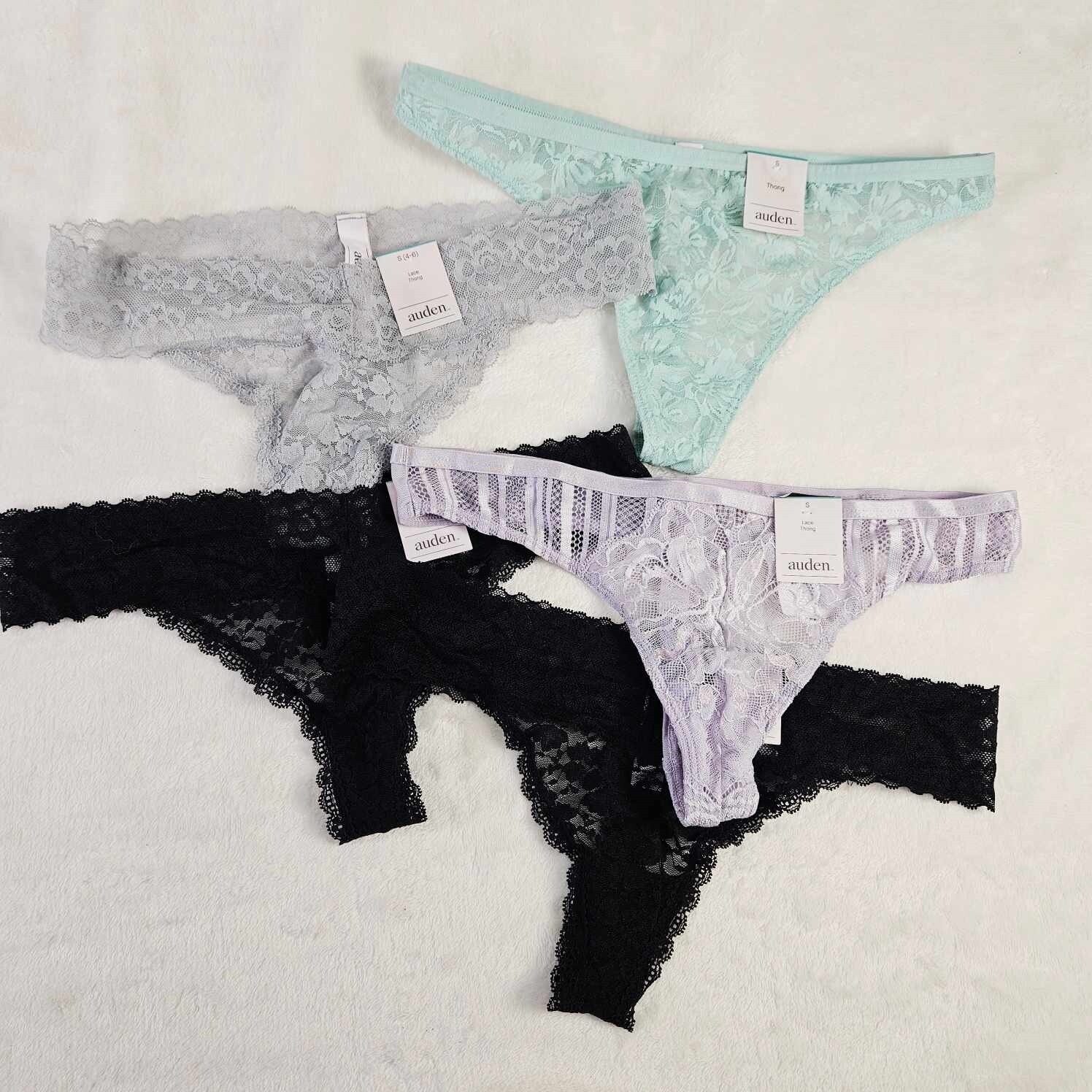 Auden 5pk Assorted Lace Thong Underwear Womens Small Stretch