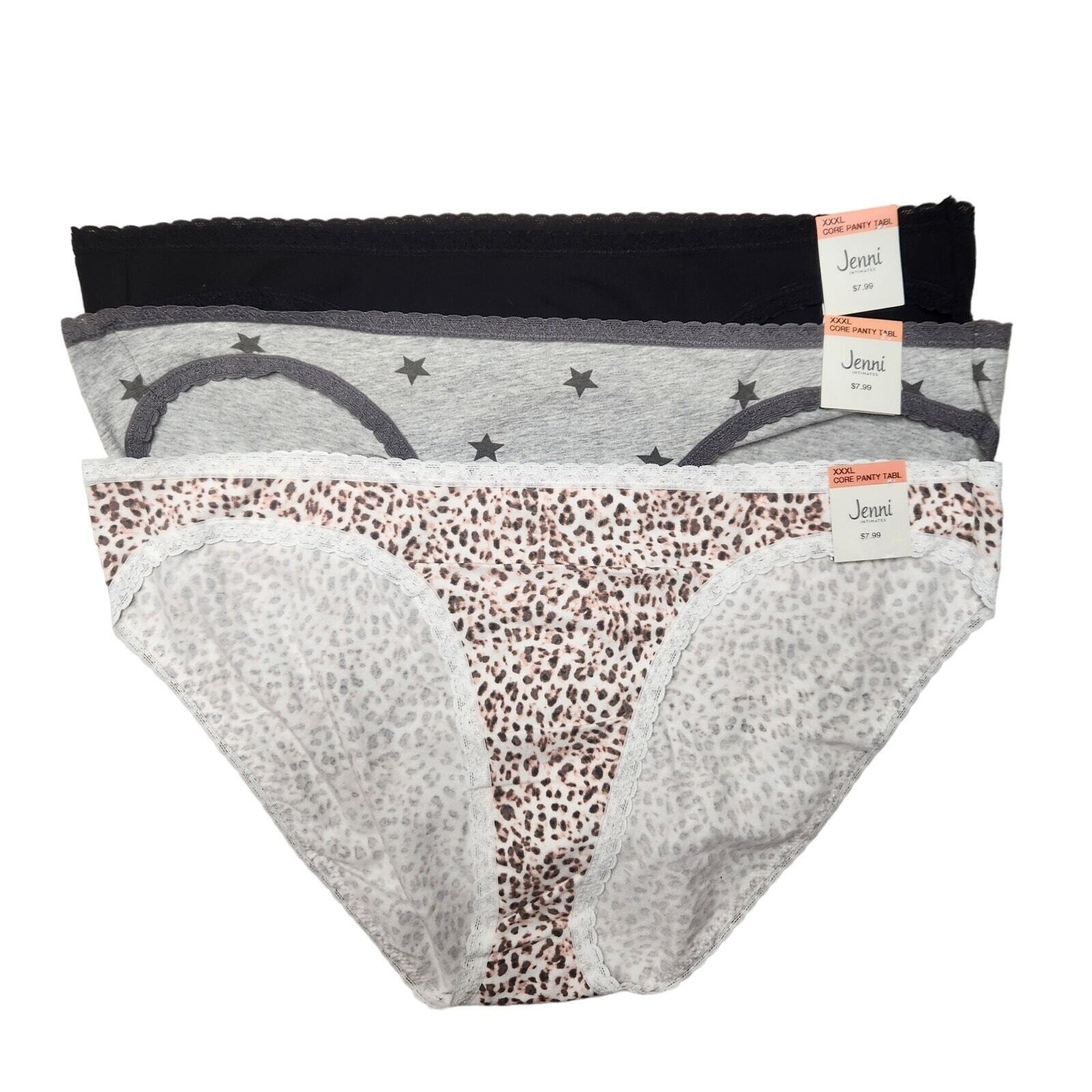 Jenni Intimates Underwear Women’s XXXL Multi Set of 3 Panties Lace Trimmed 6577